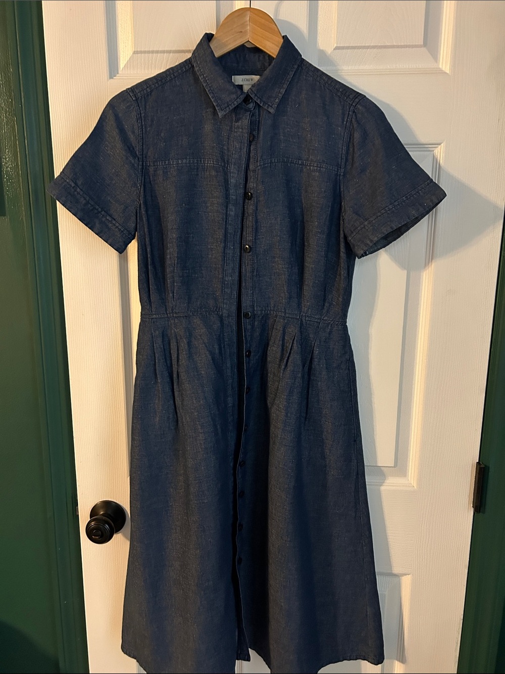 J. Crew Denim Chambray Short-Sleeve Button-Front Women’s Dress